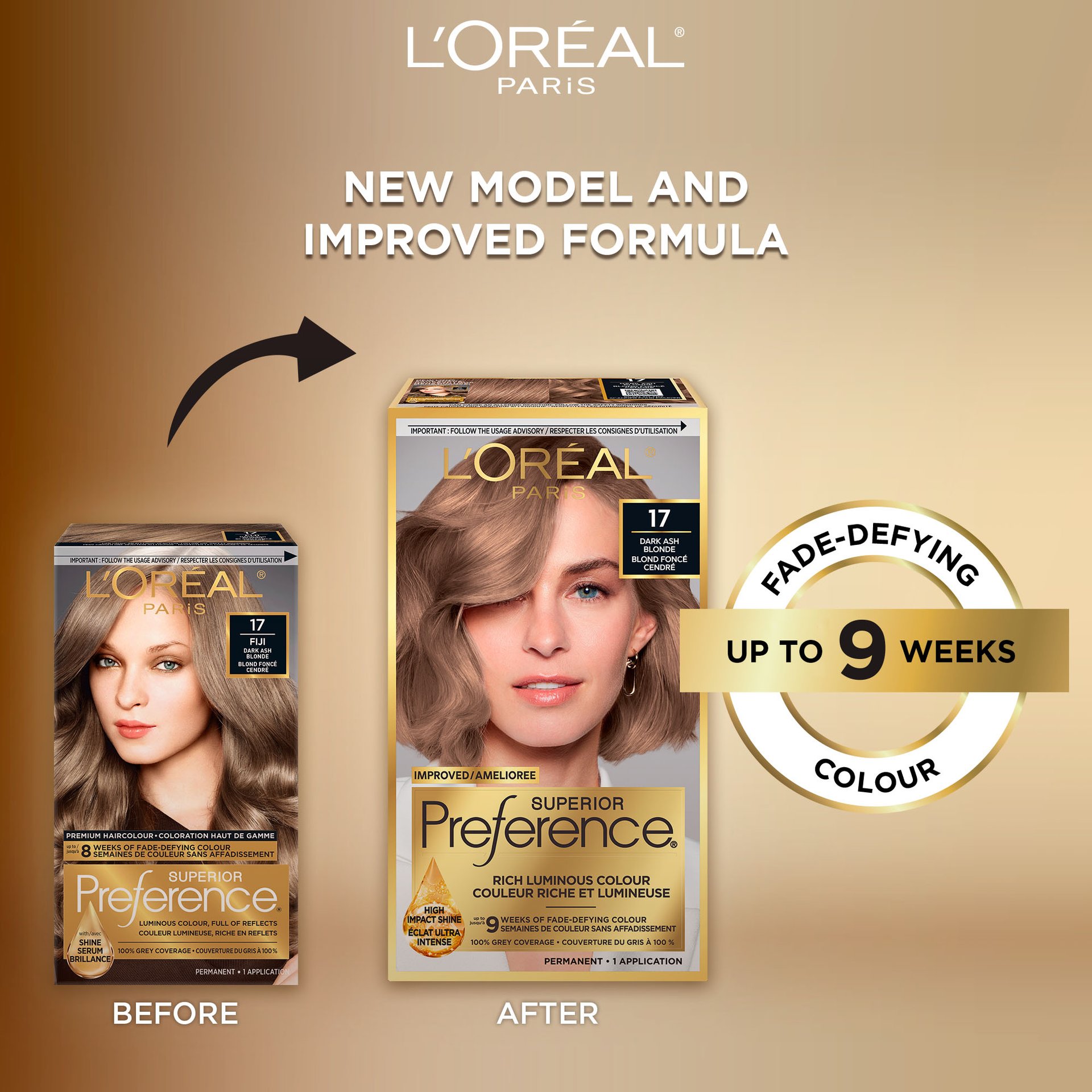 Old and new packaging of Superior Preference showcasing the new and improved formula